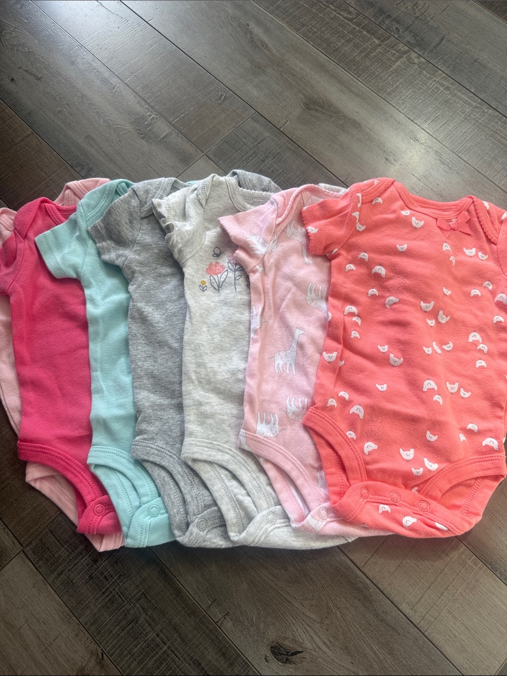 Carter's Baby Girl Bodysuit Set - Coral, Pink, Gray, Mint, Fuchsia